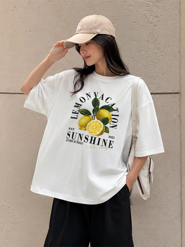 تیشرت نخ پنبه سوپر باکسی summer زنانه