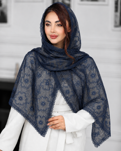 شال مجلسی تور طرح گل زنانه